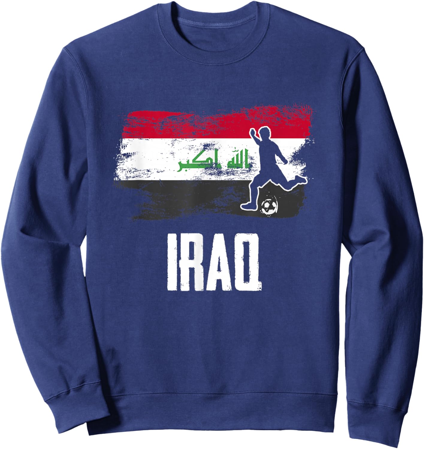 Iraq Flag Jersey Iraqi Soccer Team Iraqi Sweatshirt - Sweatshirt | Navy