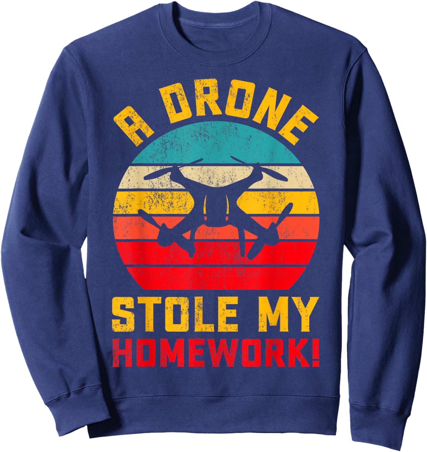Funny Drone Pilot RC FPV Quadcopter Gifts FIDIMA -Adults Black Small Modern Sweatshirt - Sweatshirt | Navy
