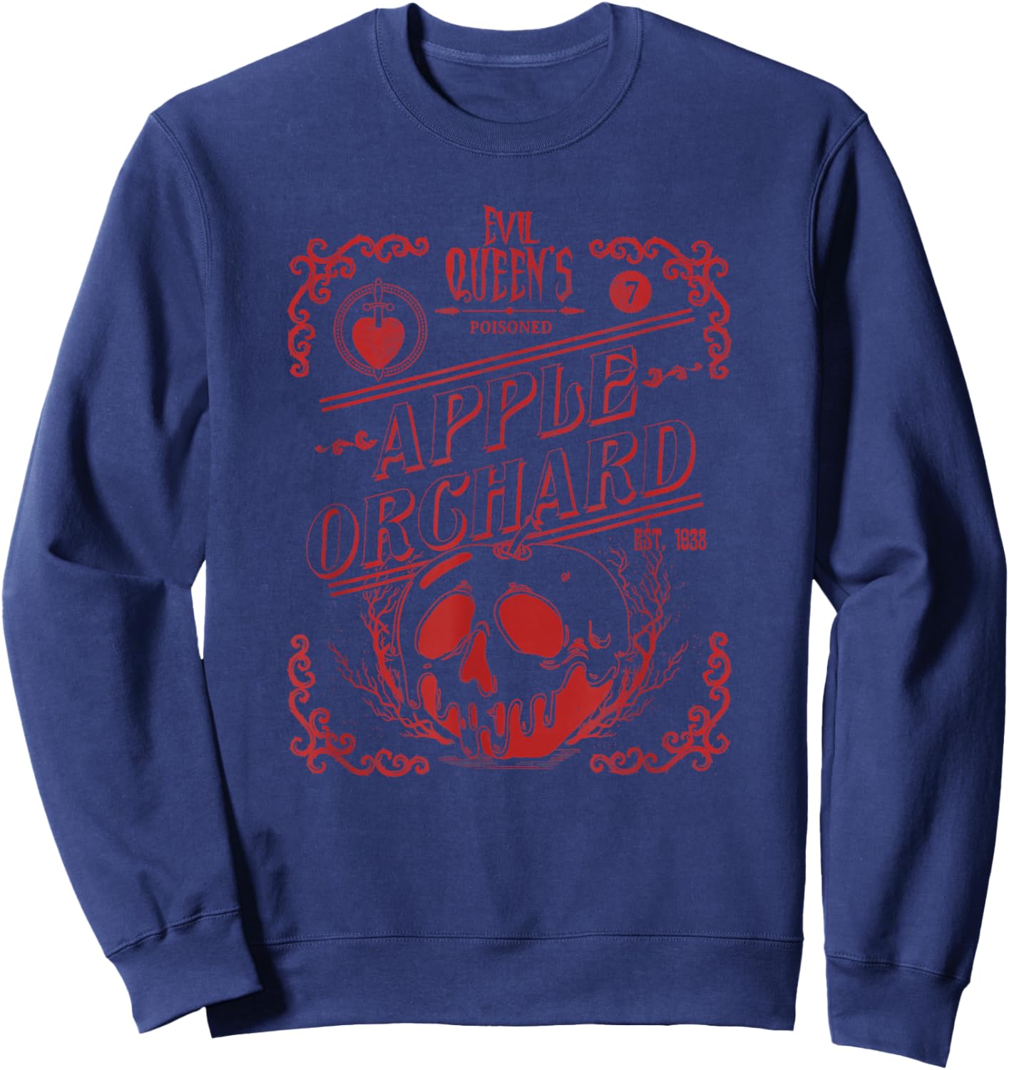 Disney Villains Halloween Evil Queen's Poisoned Apple Poster Sweatshirt - Sweatshirt | Navy