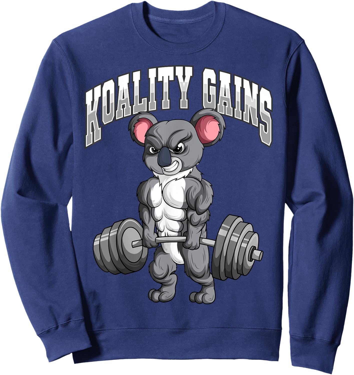 Koality Gains Fitness Gym Koala Bodybuilding Sweatshirt - Sweatshirt | Navy