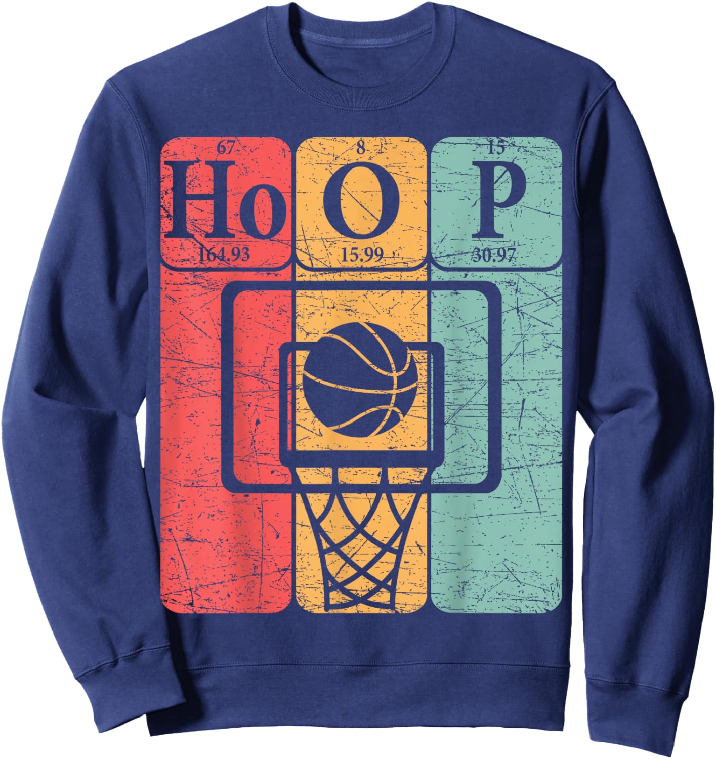 Basketball Periodic Table Elements Science Nerd Basketballer Sweatshirt - Sweatshirt | Navy