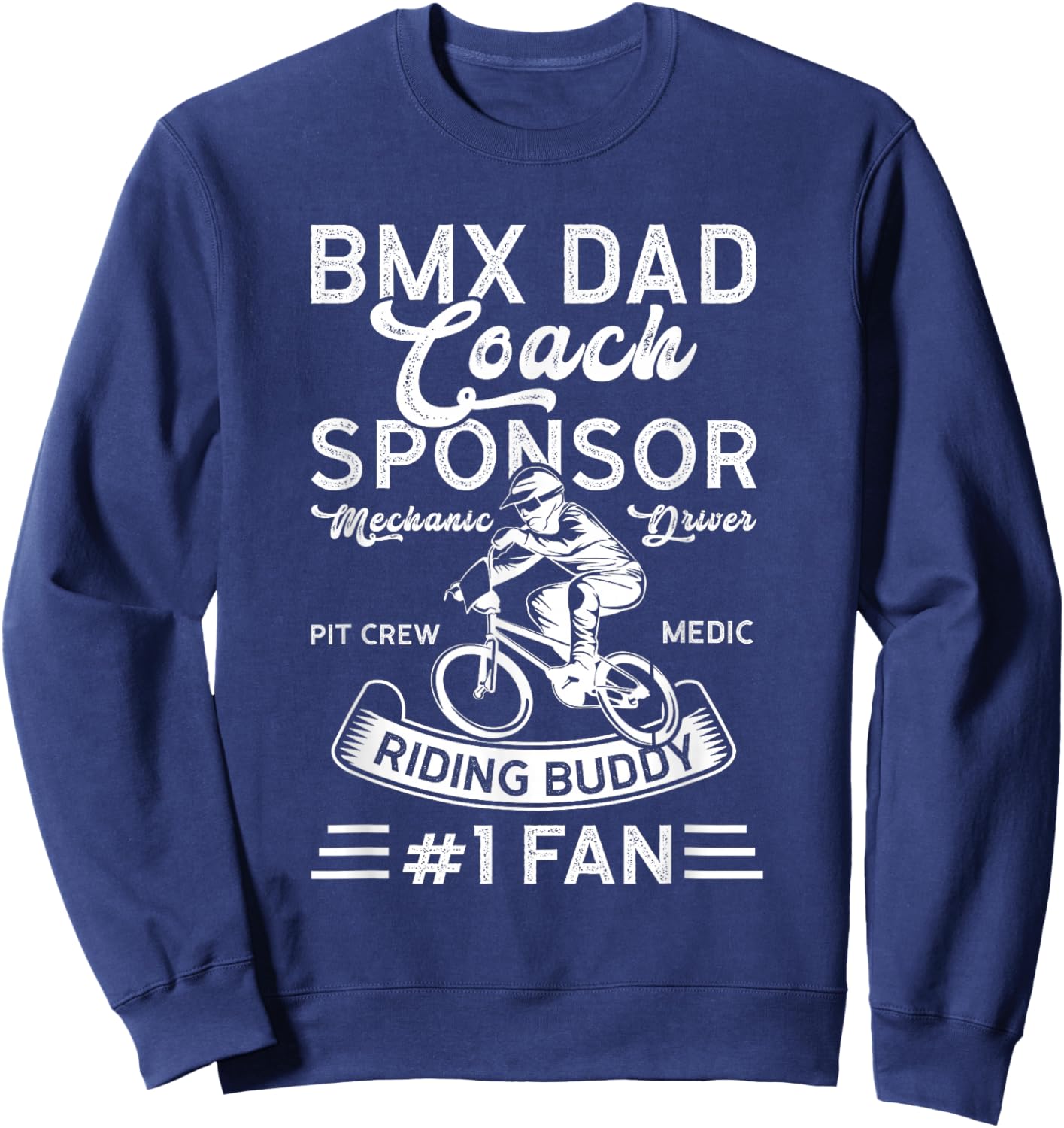 BMX DAD-Trainer Sponsor Mechanic Driver BMX Father Sweatshirt - Sweatshirt | Navy