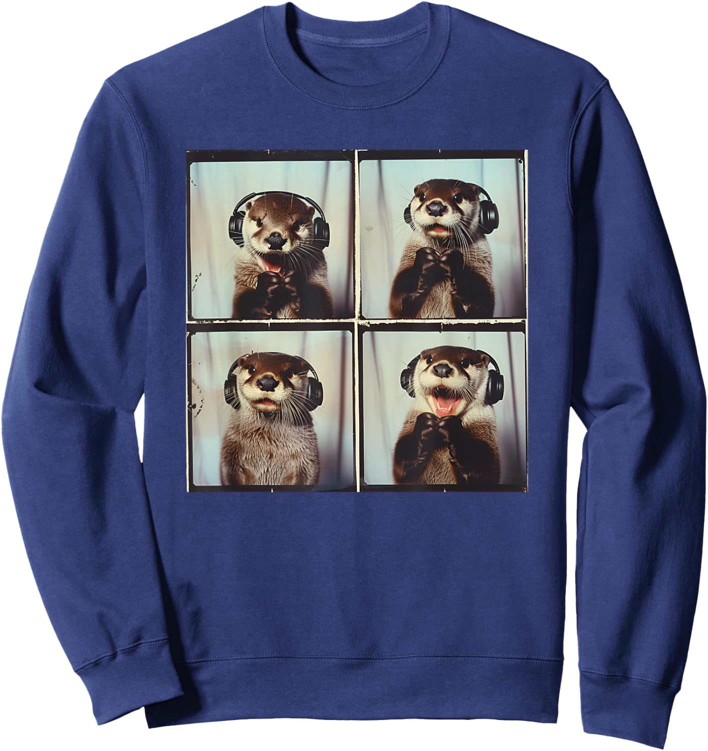 Cute Sea Otter ASD Autism Sensory Music Autistic Otter Lover Sweatshirt - Sweatshirt | Navy