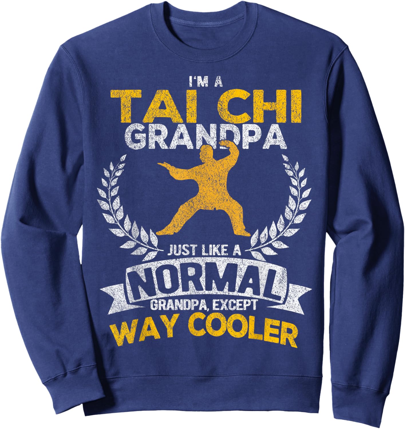Funny Tai Chi Grandpa Chinese Martial Arts Retro Vintage Sweatshirt - Sweatshirt | Navy