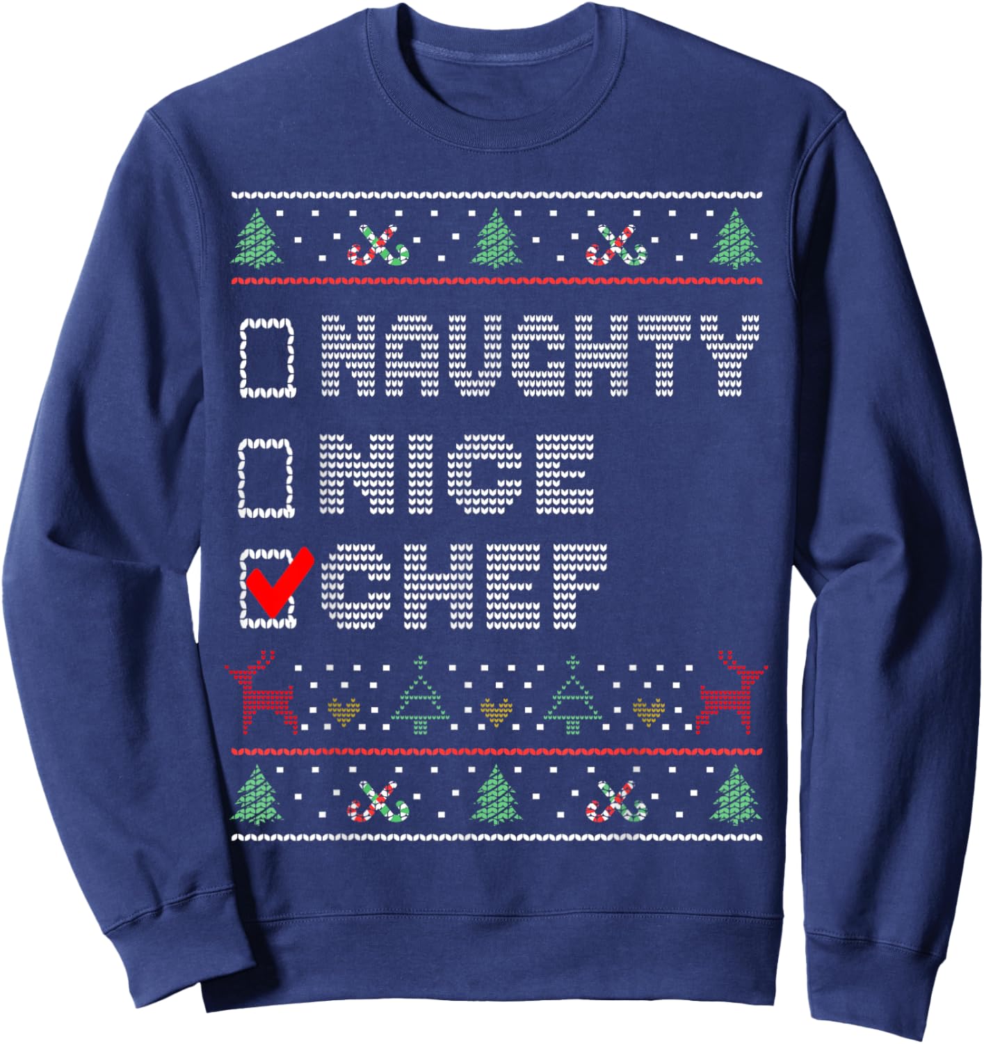 Naughty Nice Chef, Matching Christmas Group Pajama Sweatshirt - Sweatshirt | Navy