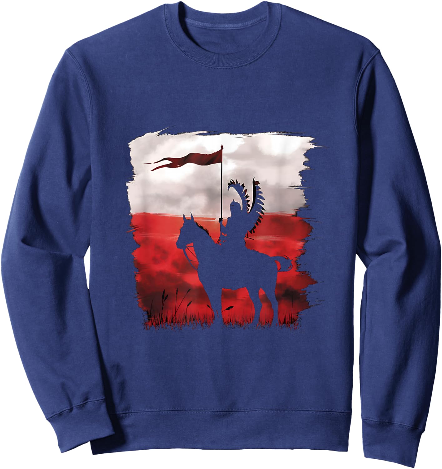 Polish national day Hussar Husaria Polska Poland Flag Sweatshirt - Sweatshirt | Navy