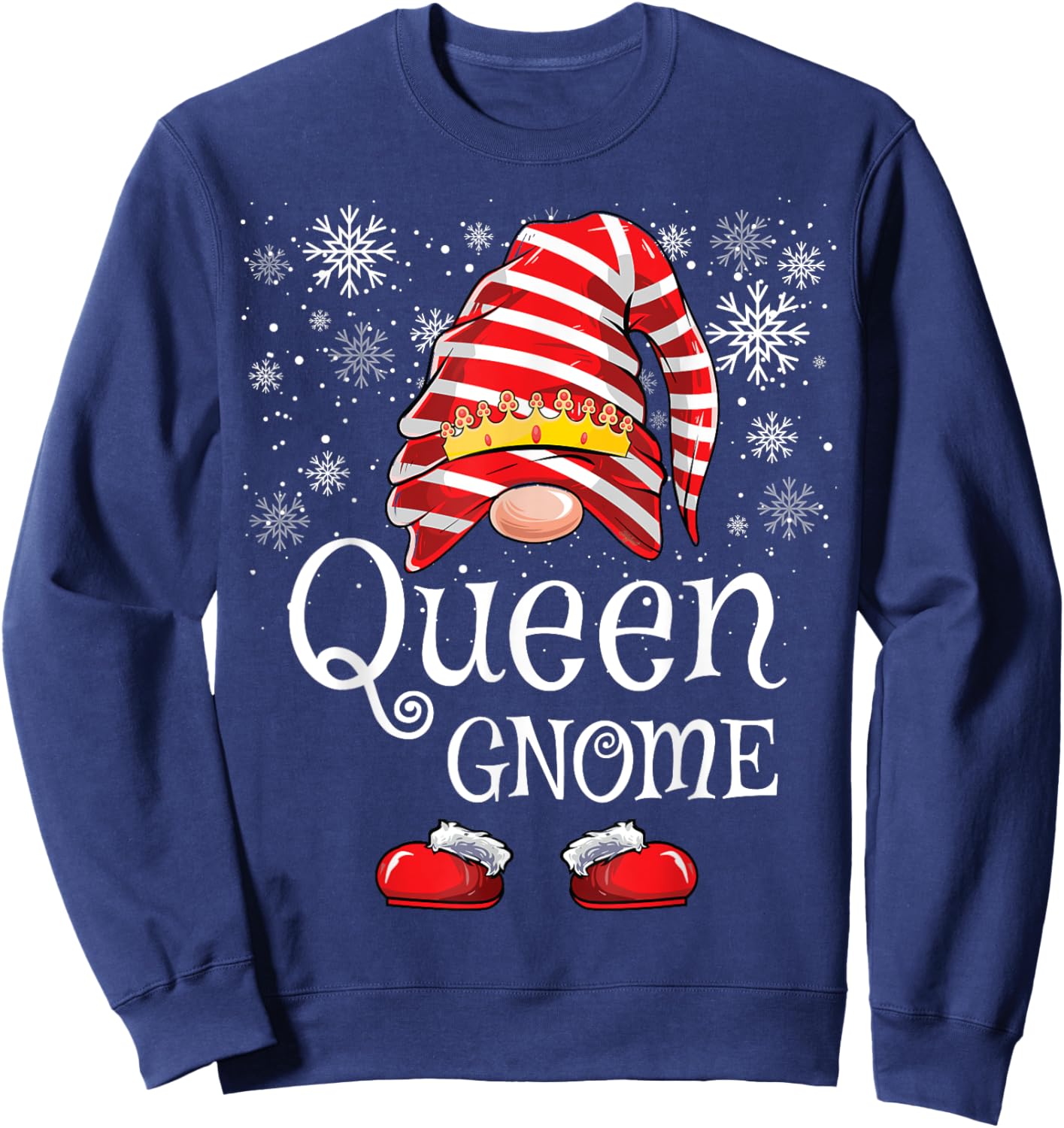 Queen Gnome Matching Family Gnomes Funny Christmas Sweatshirt - Sweatshirt | Navy