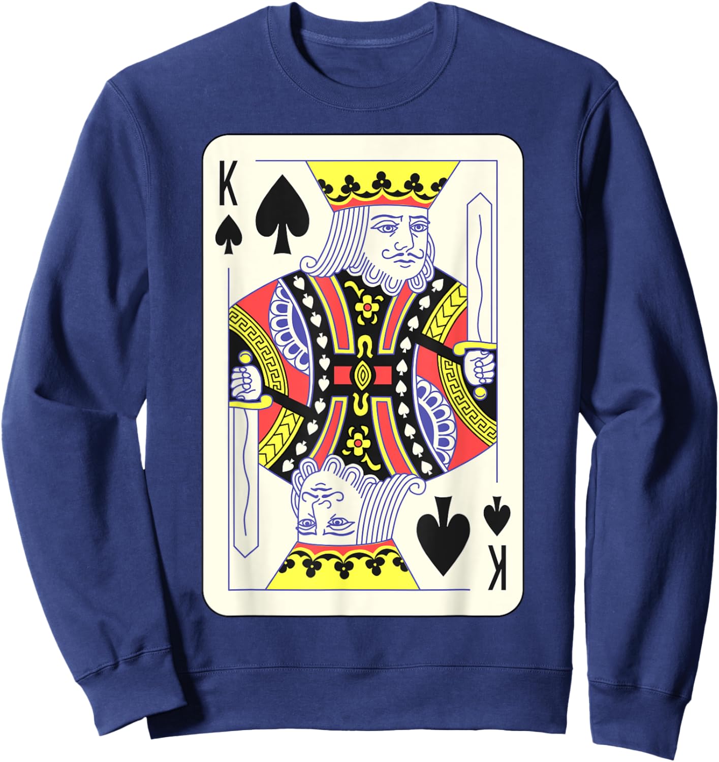 King of Spades Playing Card | Couples Halloween Costume Sweatshirt - Sweatshirt | Navy