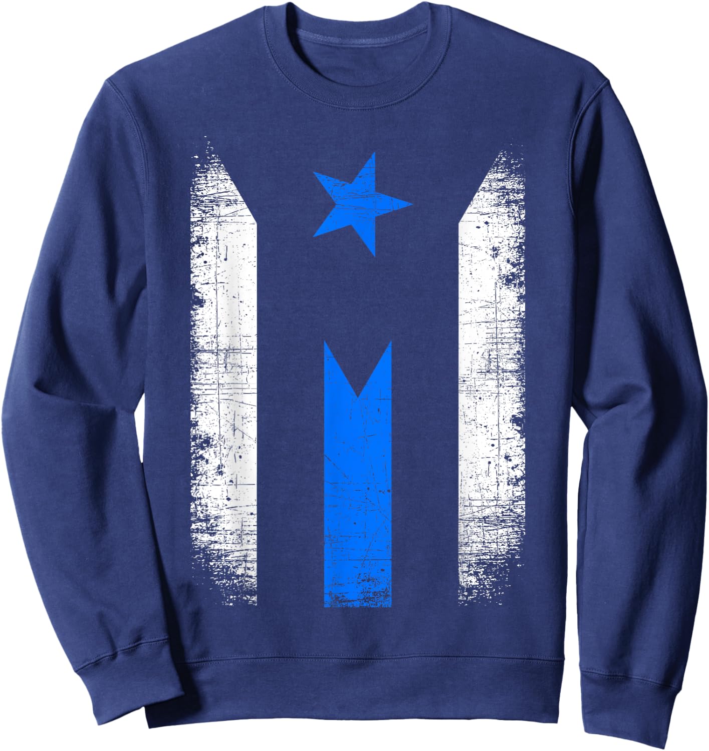 Back The Blue Line Puerto Rico Flag Police Support Boricua Sweatshirt - Sweatshirt | Navy