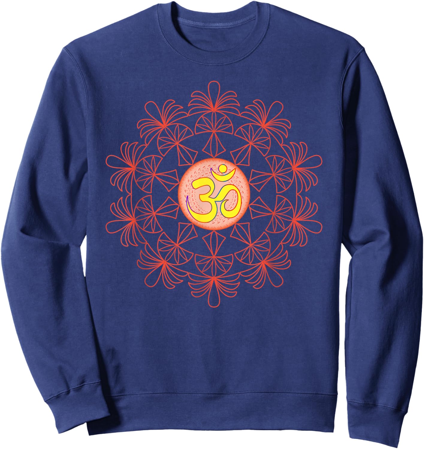 Om Aum Omkara Symbol Spiritual Yoga Meditation Lotus Mandala Sweatshirt - Sweatshirt | Navy