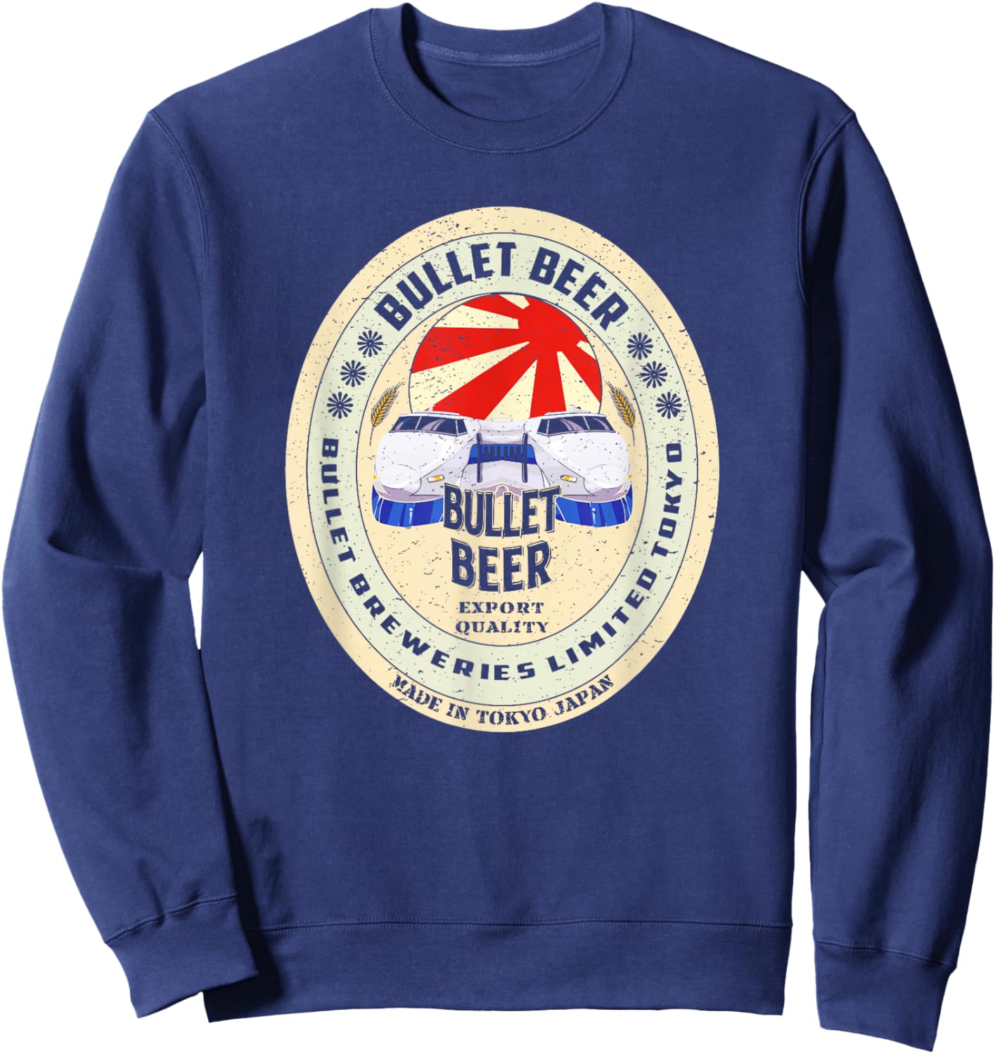 Bullet Train Shinkansen Beer Tokyo Japan Sweatshirt - Sweatshirt | Navy