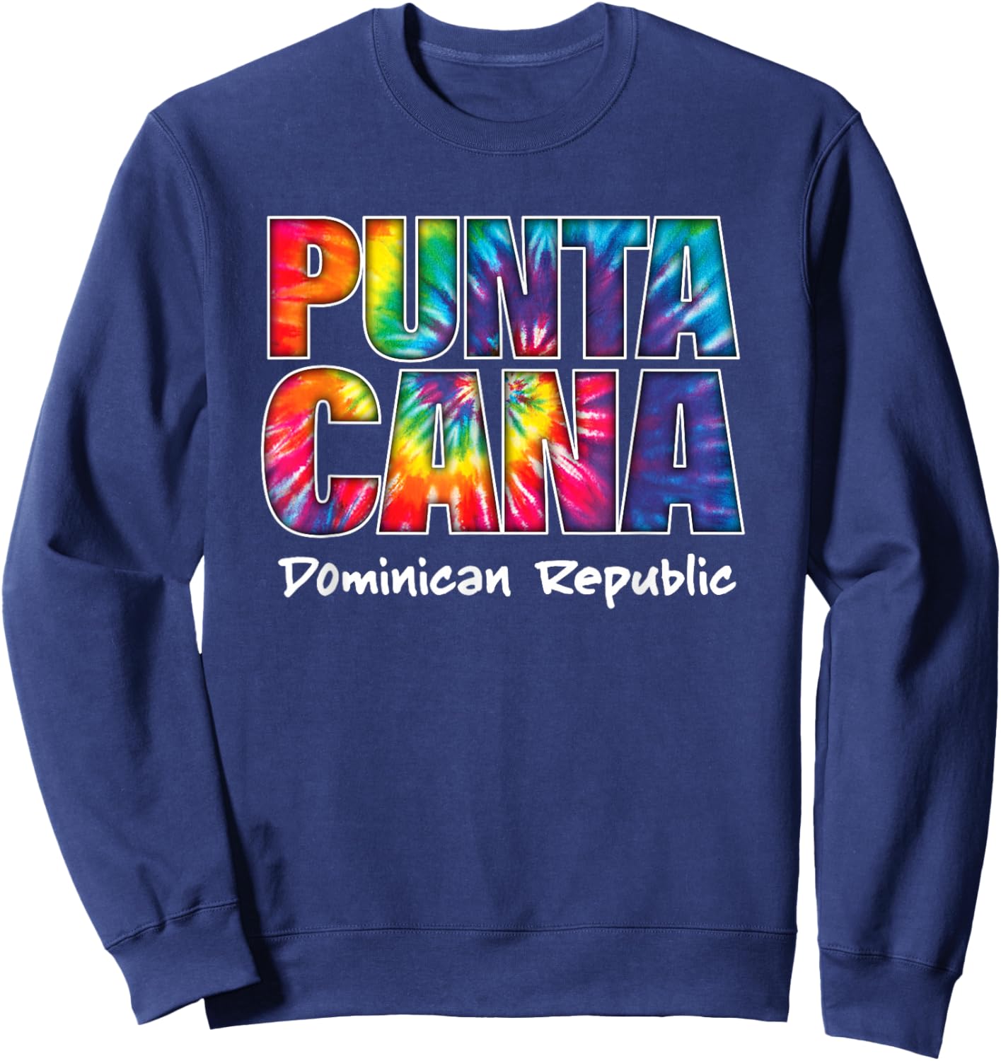 Vintage Punta Cana Retro Tie Dye Graphic Sweatshirt - Sweatshirt | Navy