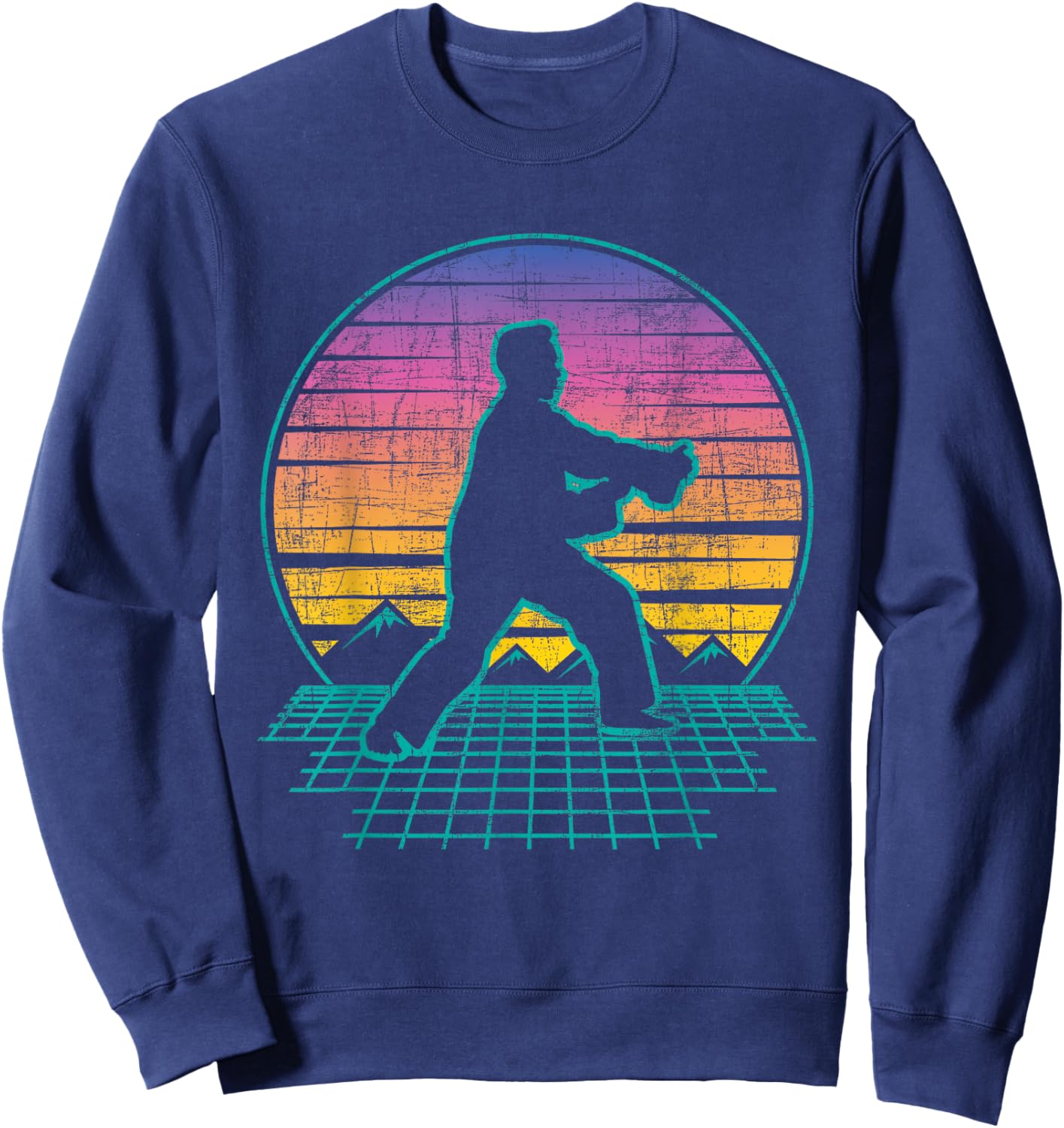 Retro Vintage Martial Arts - Tai Chi Instructor Yin Yang Sweatshirt - Sweatshirt | Navy