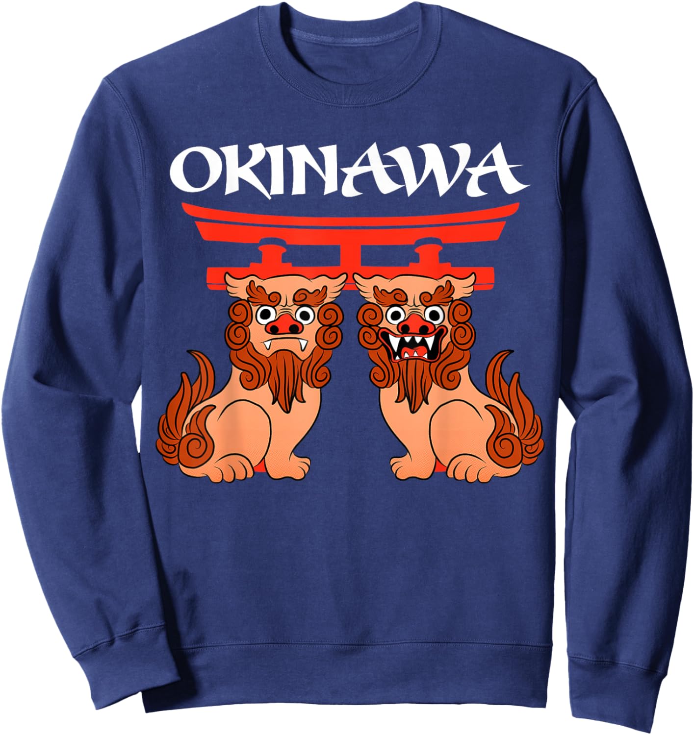 Shisa Dogs - Guardian Lions Okinawa Japan Sweatshirt - Sweatshirt | Navy