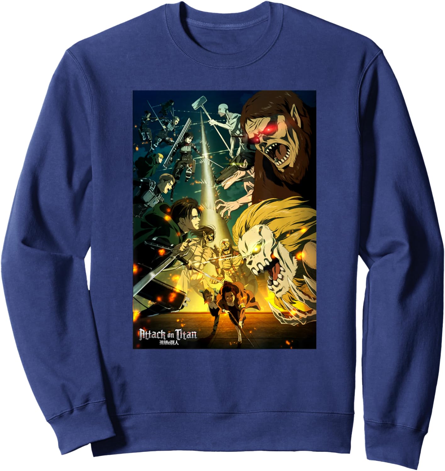 Attack on Titan Season 4 Final Season Poster Anime Sweatshirt - Sweatshirt | Navy