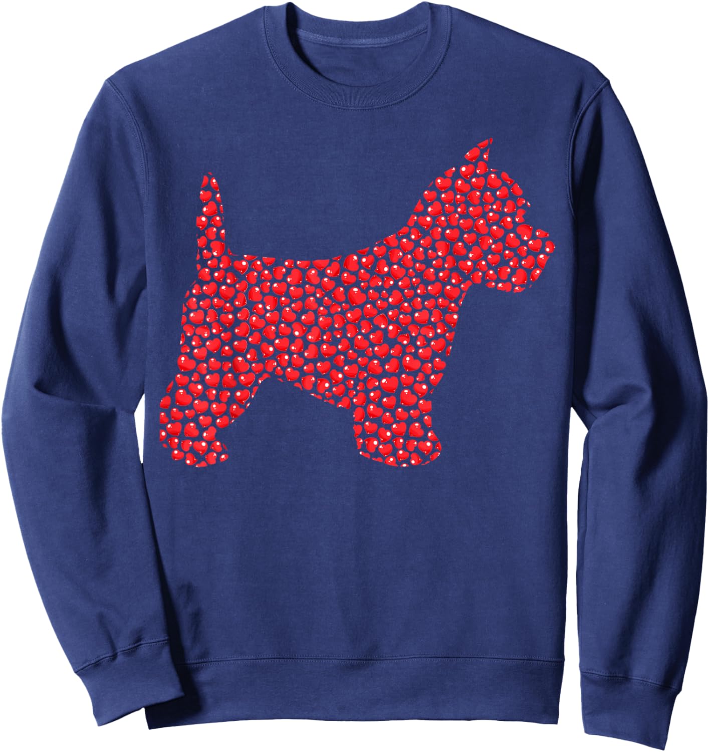 Funny Westie Dog Lover Hearts Love Westie Valentine Sweatshirt - Sweatshirt | Navy