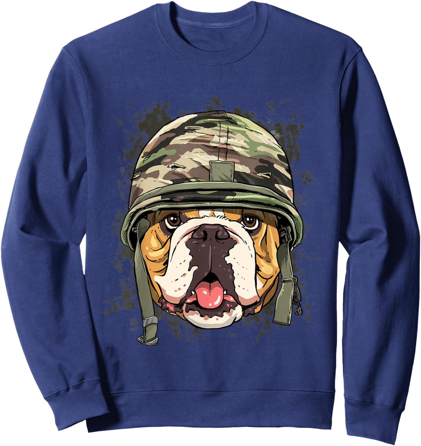 American Bulldog Soldier Veteran Dog - Army Dog Lover Sweatshirt - Sweatshirt | Navy