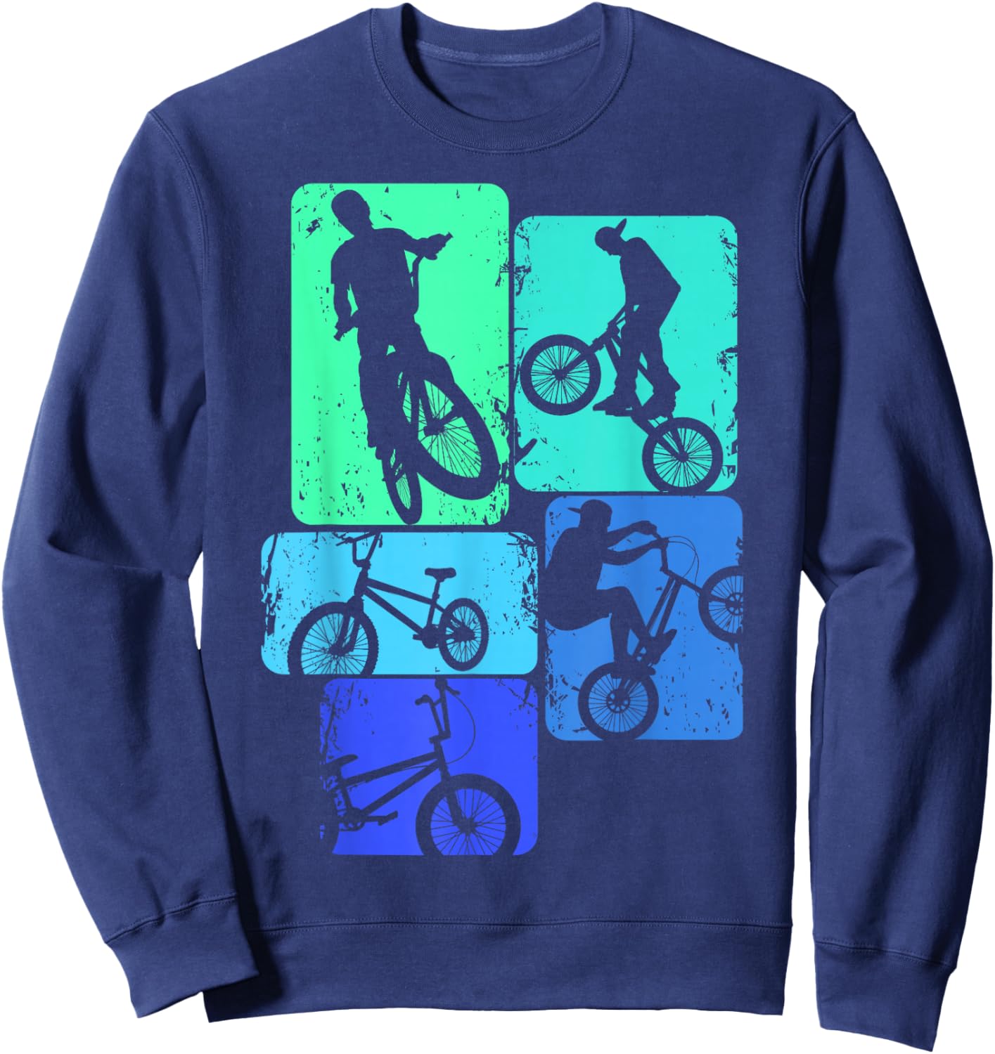 BMX Bike Bicycle Stunt Racing Kids Boys Sweatshirt - Sweatshirt | Navy