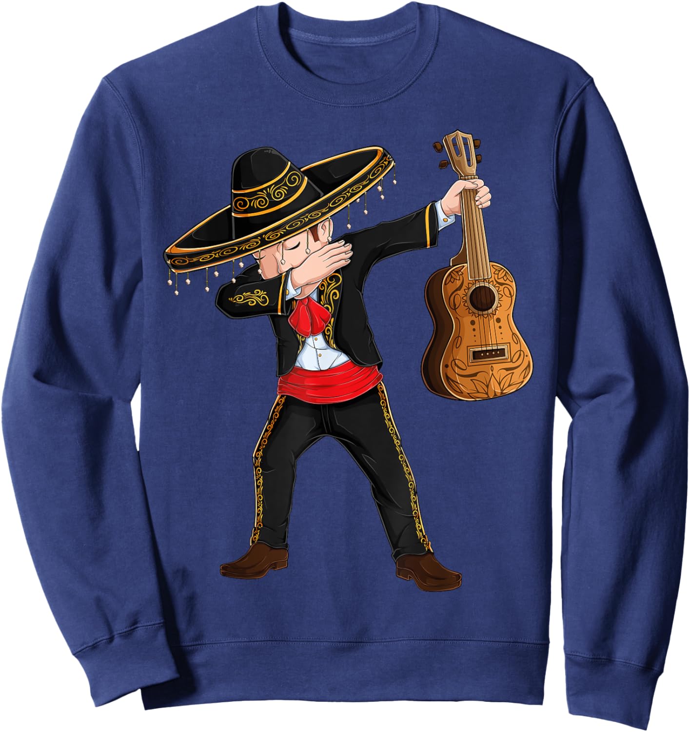 Dab Mexican Mariachi Costume charro Sombrero Cinco De Mayo Sweatshirt - Sweatshirt | Navy