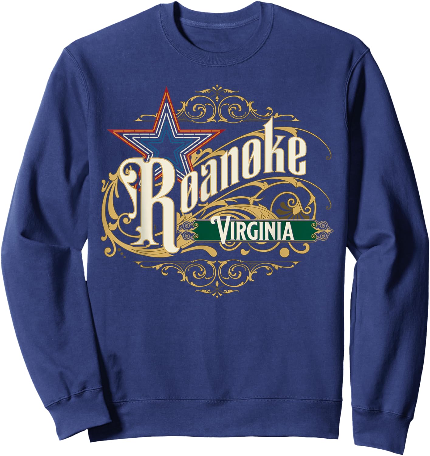 Roanoke VA Blue Ridge Mountains Virginia Mill Mountain Star Sweatshirt - Sweatshirt | Navy
