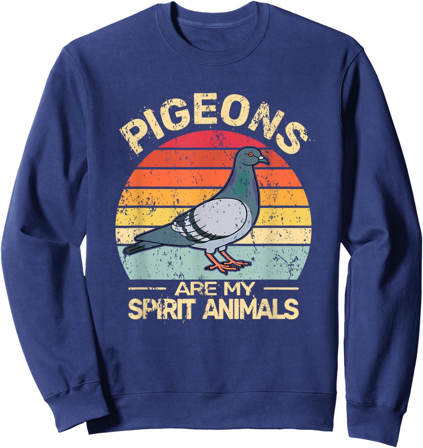 Pigeons are my Spirit Breeder Vintage Doves Retro Pigeon Sweatshirt - Sweatshirt | Navy