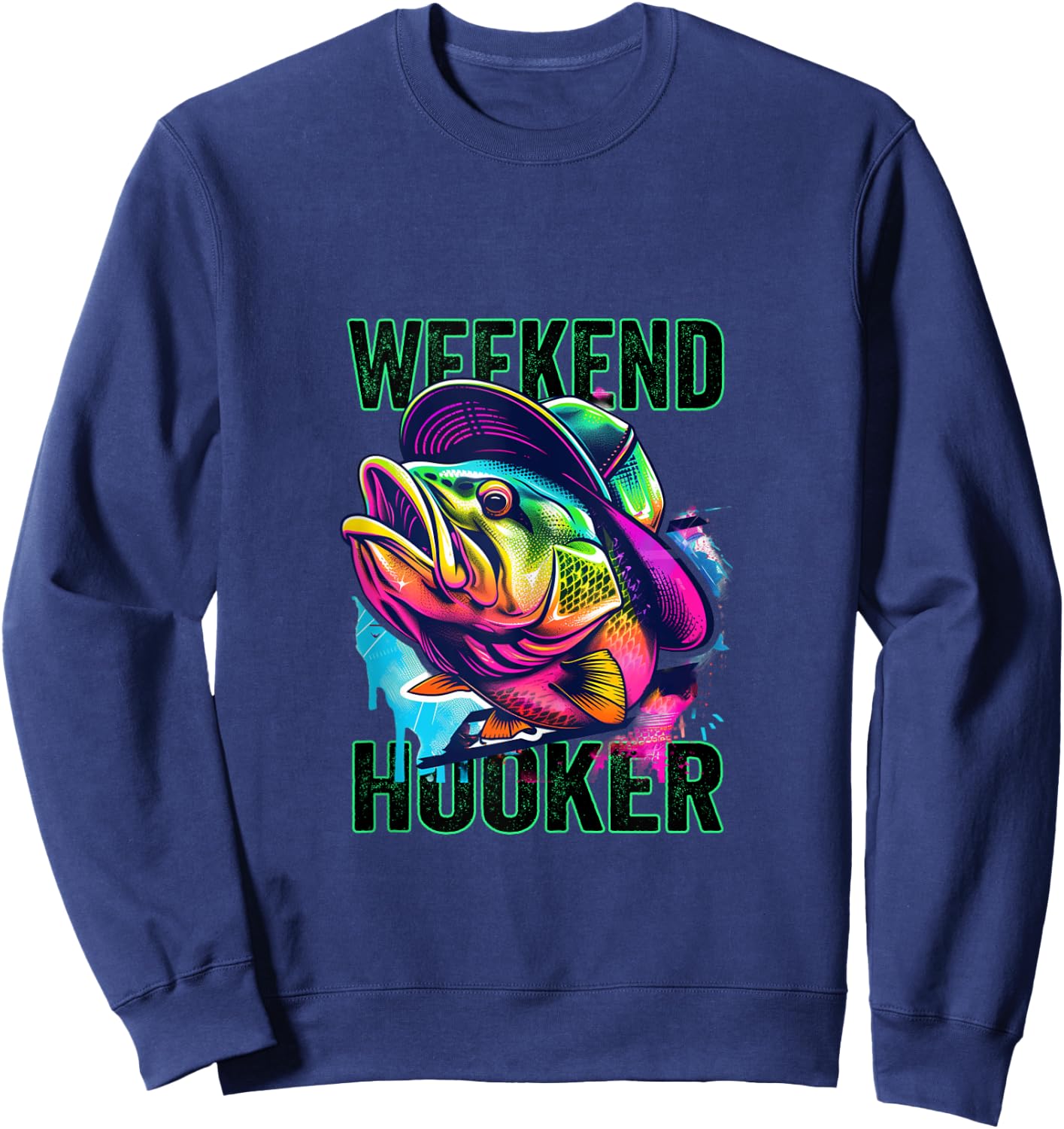 Weekend Hooker Colorful Fishing Sweatshirt - Sweatshirt | Navy