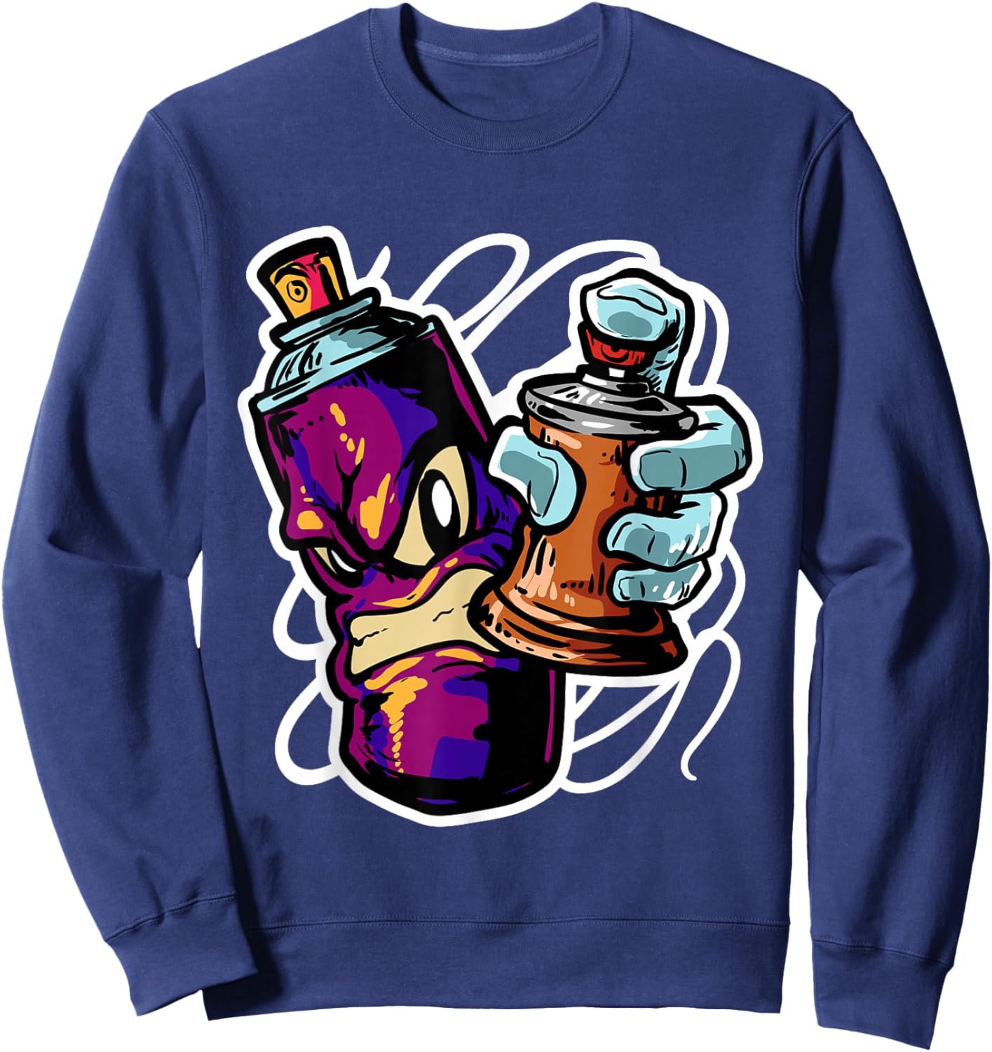 Graffiti Sprayer Street Artist Fat Cap Spray Can Sweatshirt - Sweatshirt | Navy
