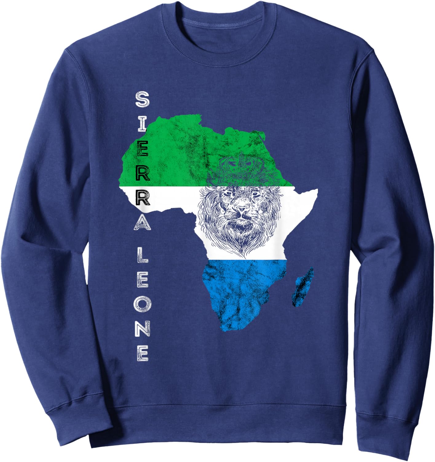 Sierra Leone Map Flag of Sierra Leonean Pride Roots Sweatshirt - Sweatshirt | Navy