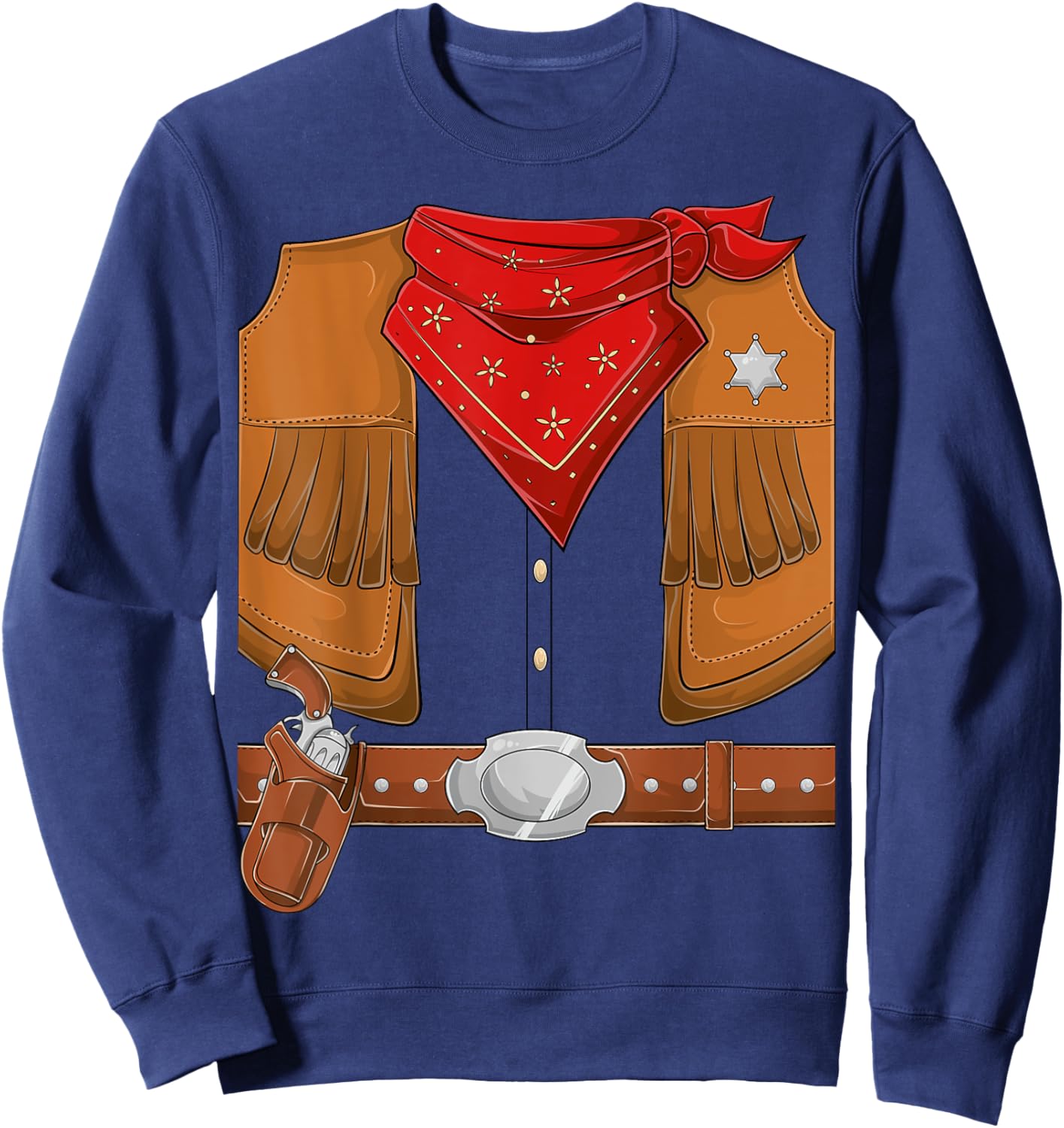 Cowboy Halloween Costume Men Women Kids Cowboy Sherif Sweatshirt - Sweatshirt | Navy