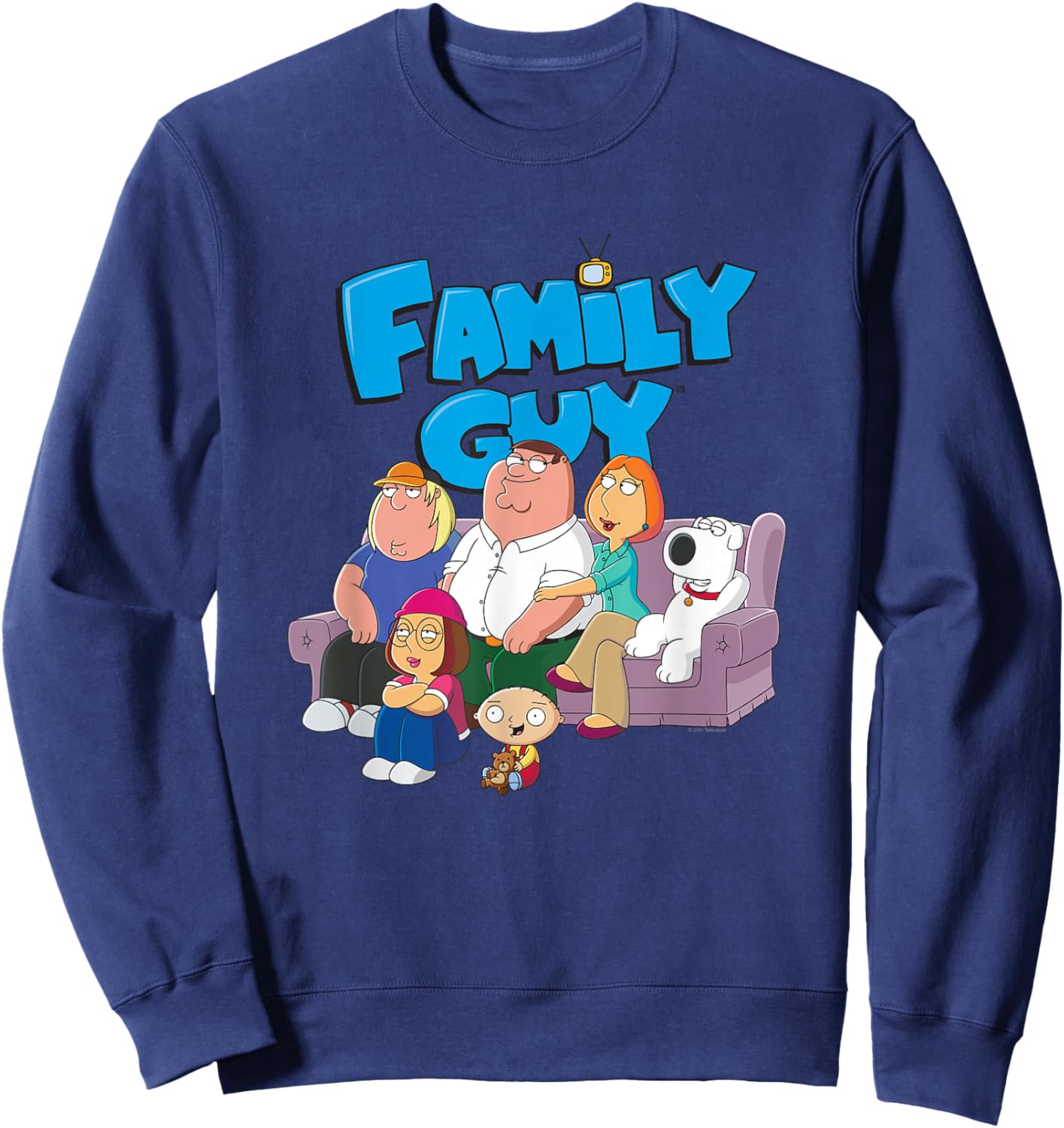 Family Guy Griffin Family with Logo Cartoon Sweatshirt - Sweatshirt | Navy