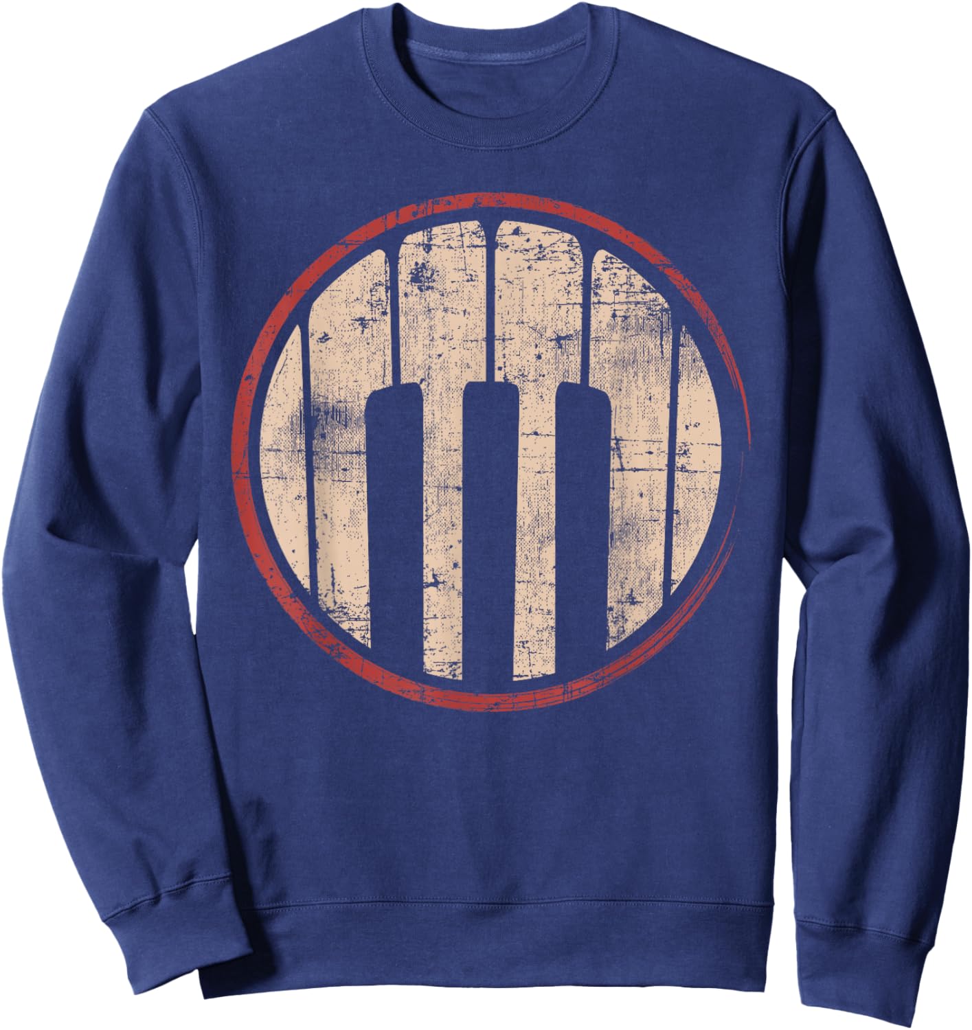 Retro Jazz Pianist Vintage Piano Sweatshirt - Sweatshirt | Navy