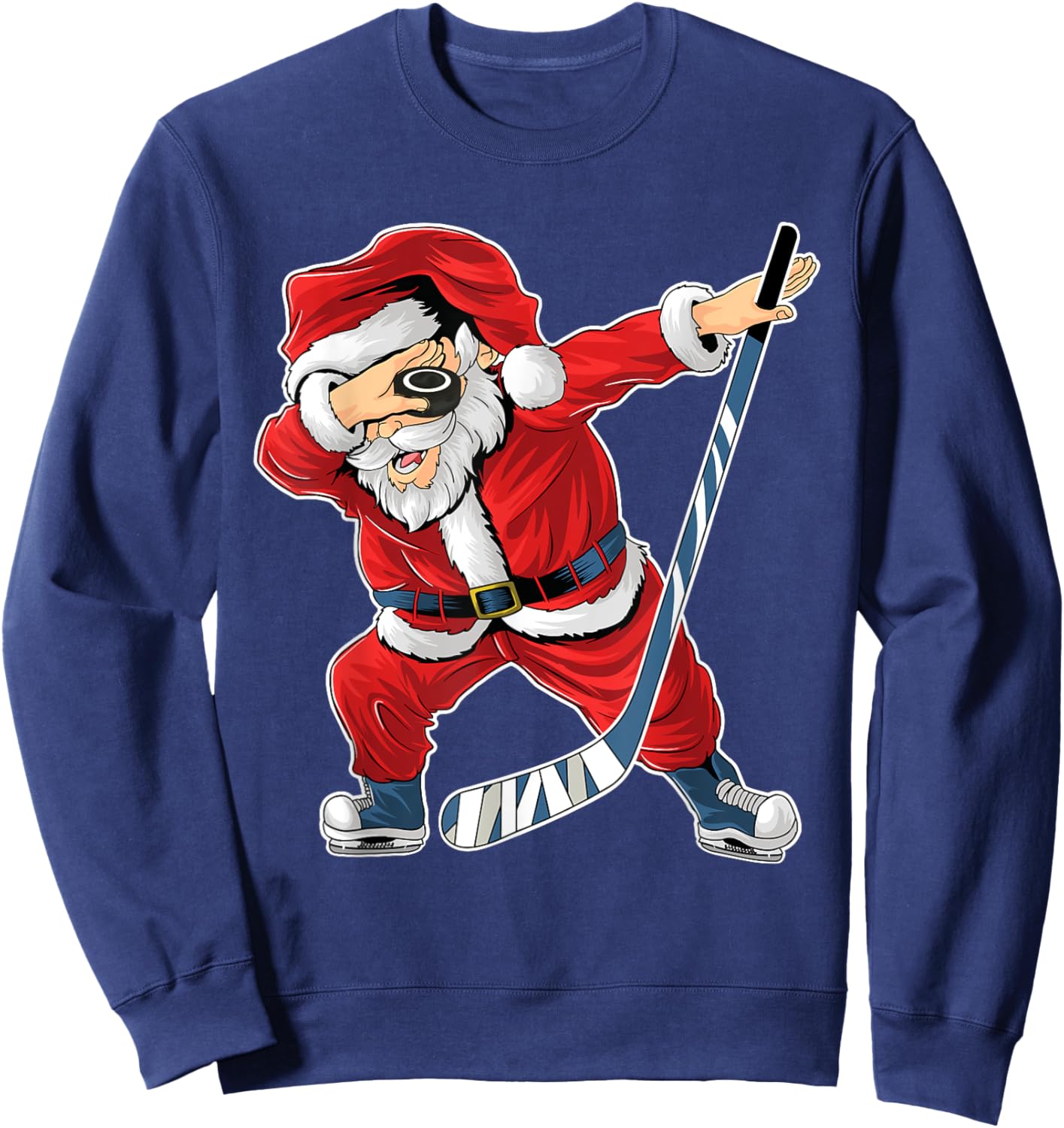 Ice Hockey Dabbing Santa Claus Hockey Player Christmas Sweatshirt - Sweatshirt | Navy
