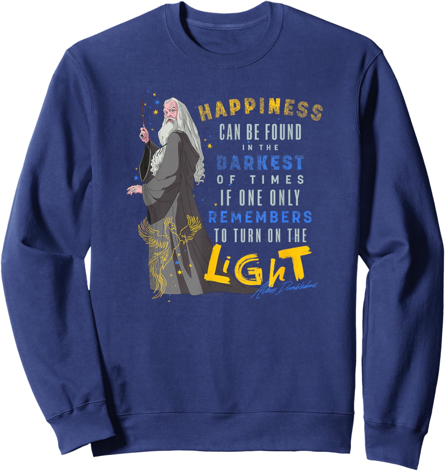 Harry Potter Deathly Hallows 2 Albus Dumbledore Quote Poster Sweatshirt - Sweatshirt | Navy