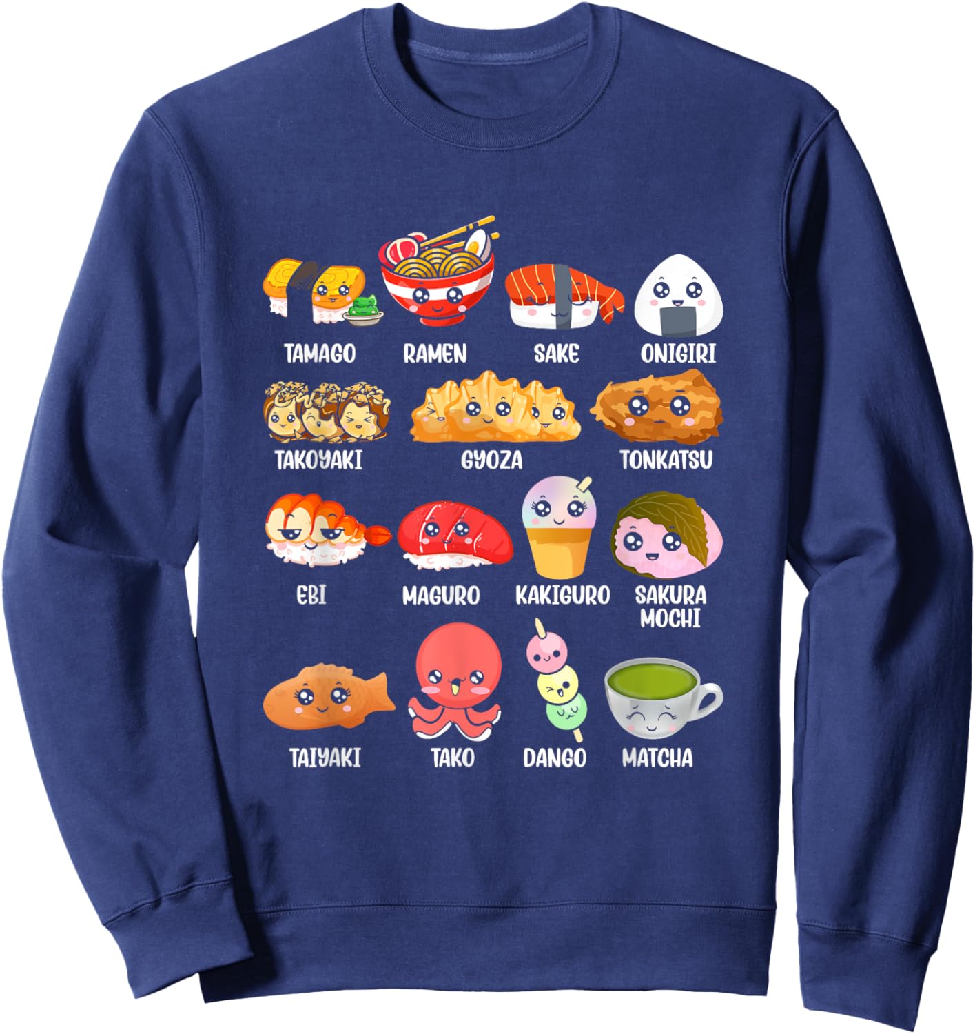 Funny Japanese Asian Food Fan Kawaii Ramen Sushi Japan Lover Sweatshirt - Sweatshirt | Navy