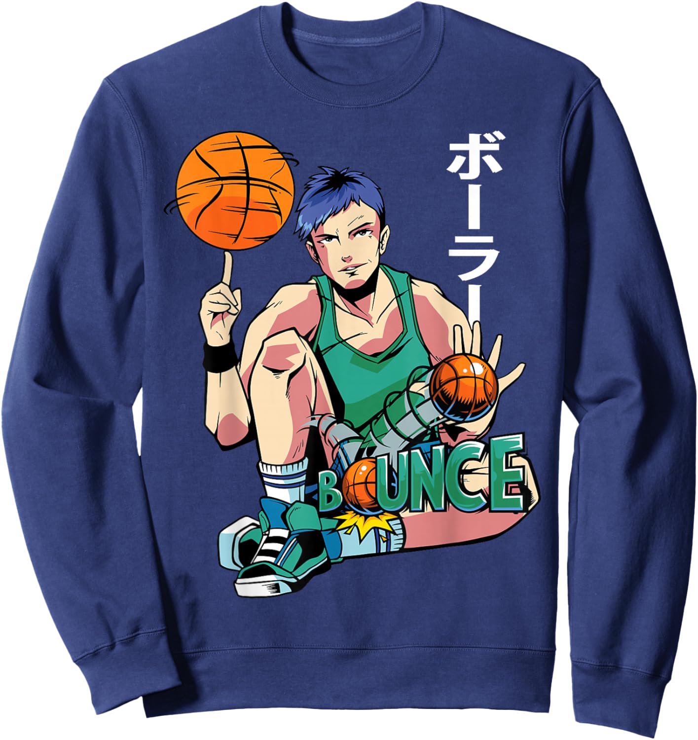 Anime Basketball - Japanese Aesthetics - Otaku - Manga Sweatshirt - Sweatshirt | Navy