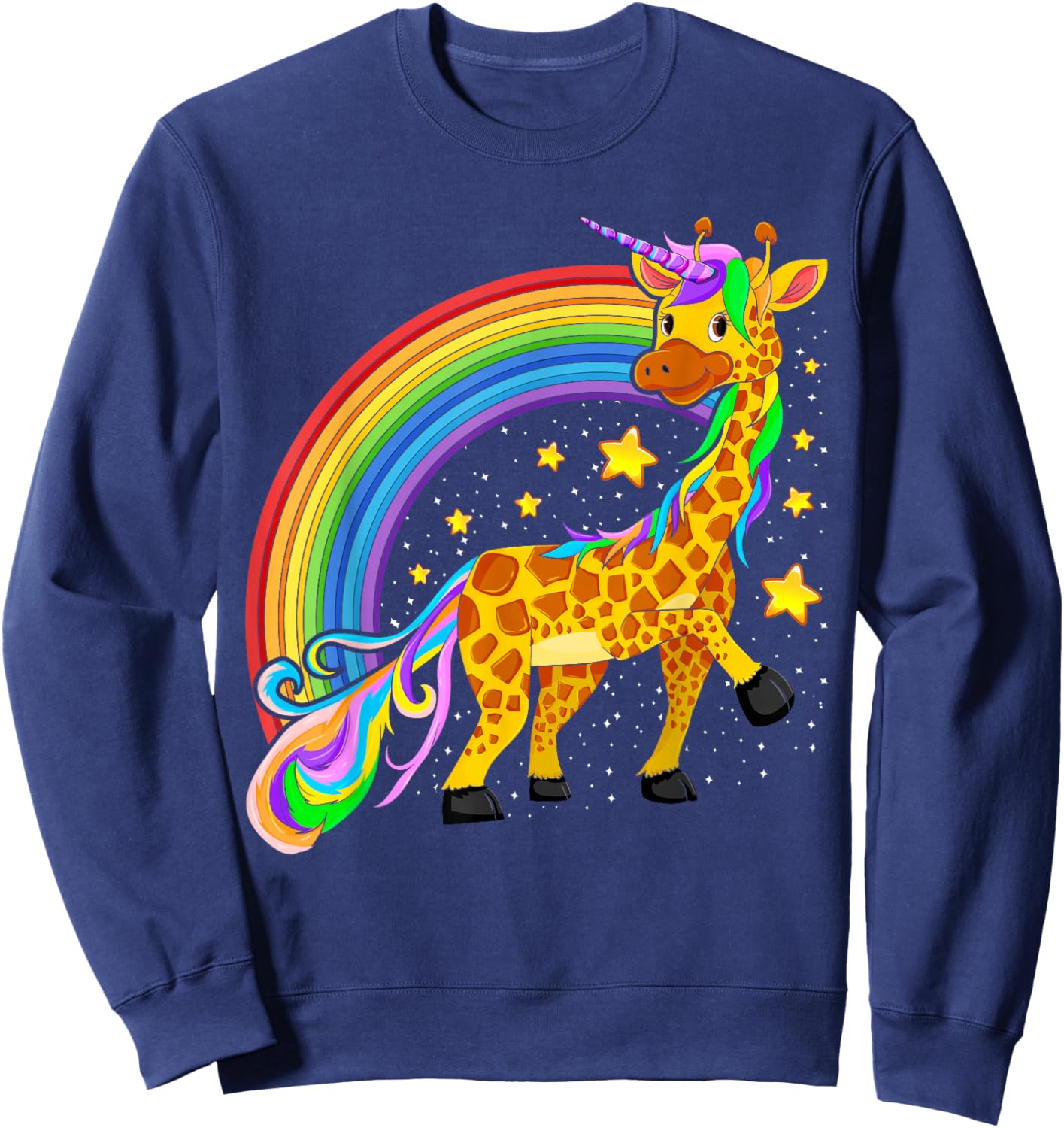 Africa Animal Cute Fantasy Animal Girafficorn Unicorn Giraffe Sweatshirt - Sweatshirt | Navy