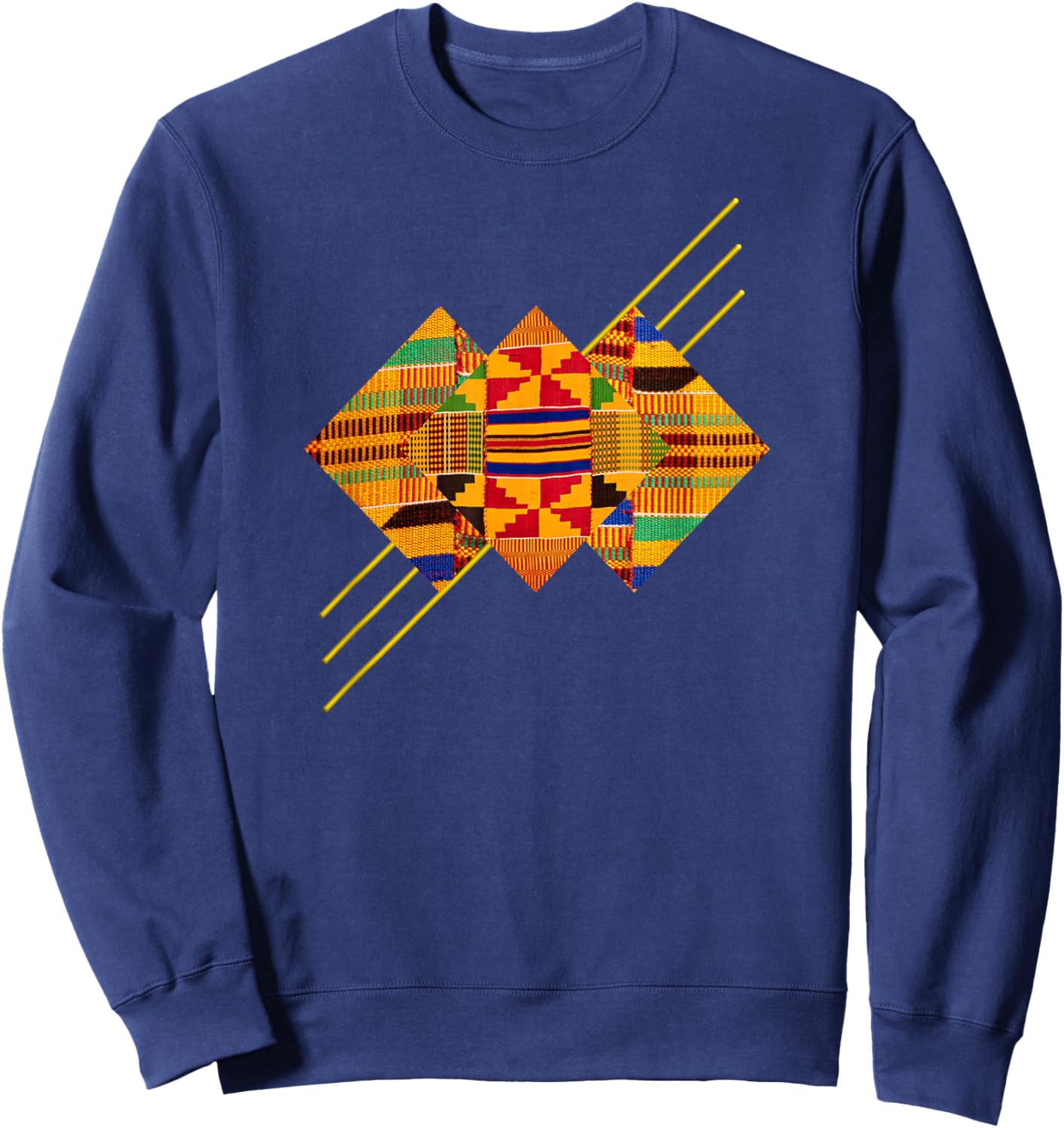 Traditional African patchwork Dashiki, Kente Illustration Sweatshirt - Sweatshirt | Navy