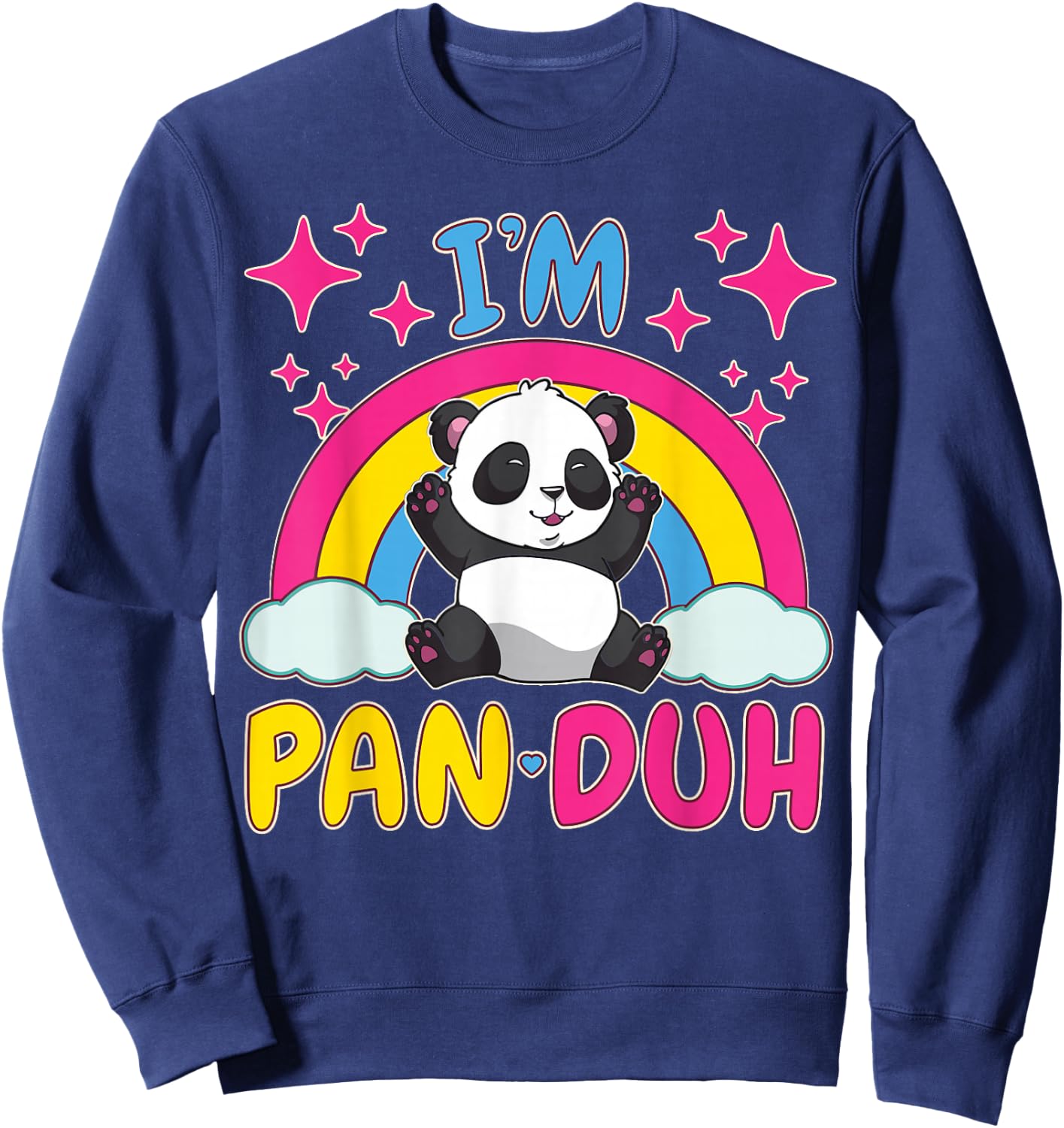 Panda Pansexual Rainbow Funny Pansexual Pride Pan Sweatshirt - Sweatshirt | Navy