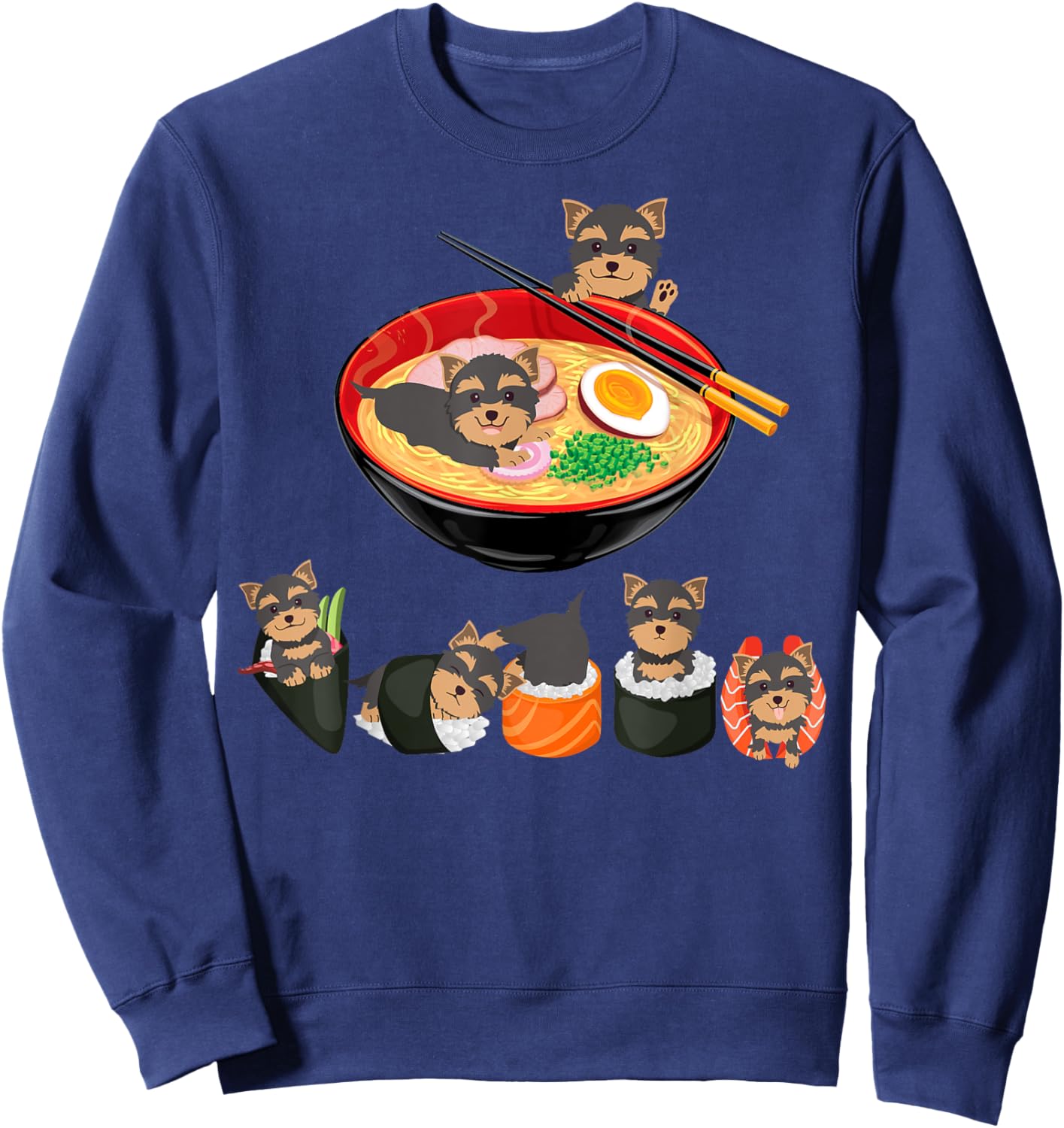 Ramen Yorkie Noodle Cute Yorkie Lover Gifts Men Sweatshirt - Sweatshirt | Navy