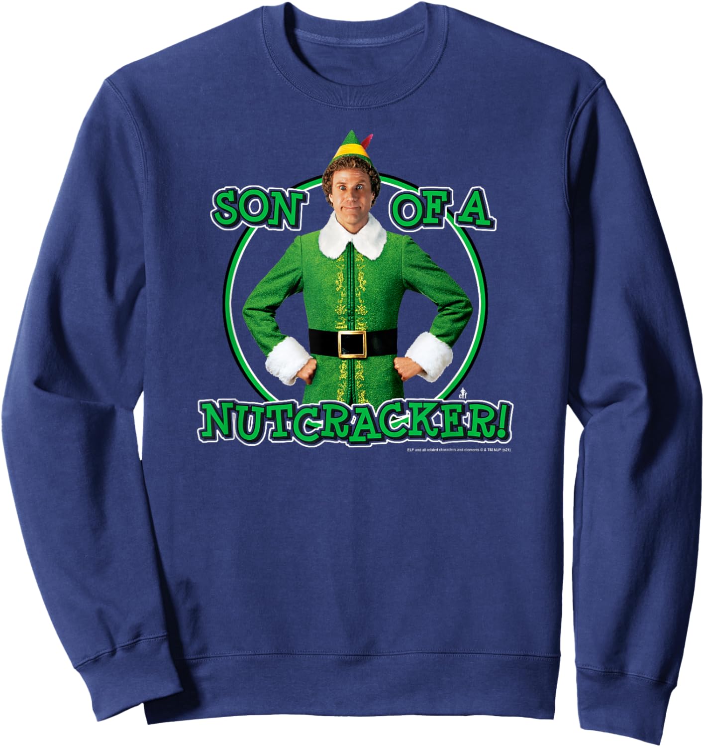 Elf Circle Buddy Son of a Nutcracker Funny Christmas Sweatshirt - Sweatshirt | Navy