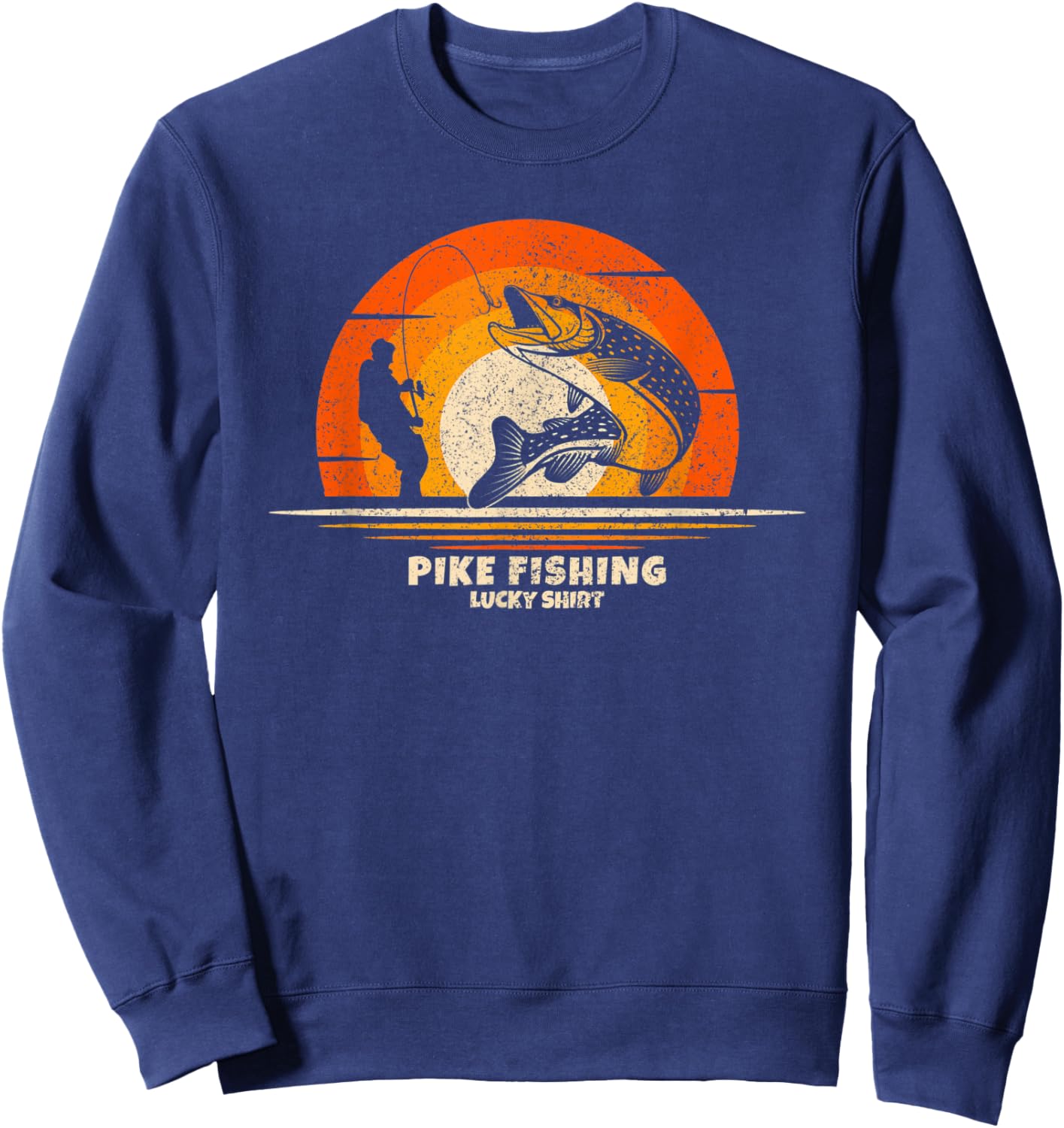 Pike Fisherman Lucky Charm Pike Fishing Sweatshirt - Sweatshirt | Navy