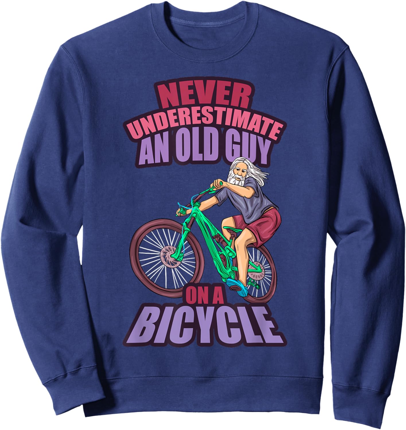 Bicycle Grandparents Cyclist Grandma Funny Pension Sweatshirt - Sweatshirt | Navy