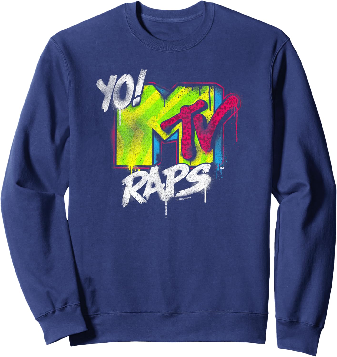 MTV Yo! MTV Raps Vintage Spray Can Logo Sweatshirt - Sweatshirt | Navy