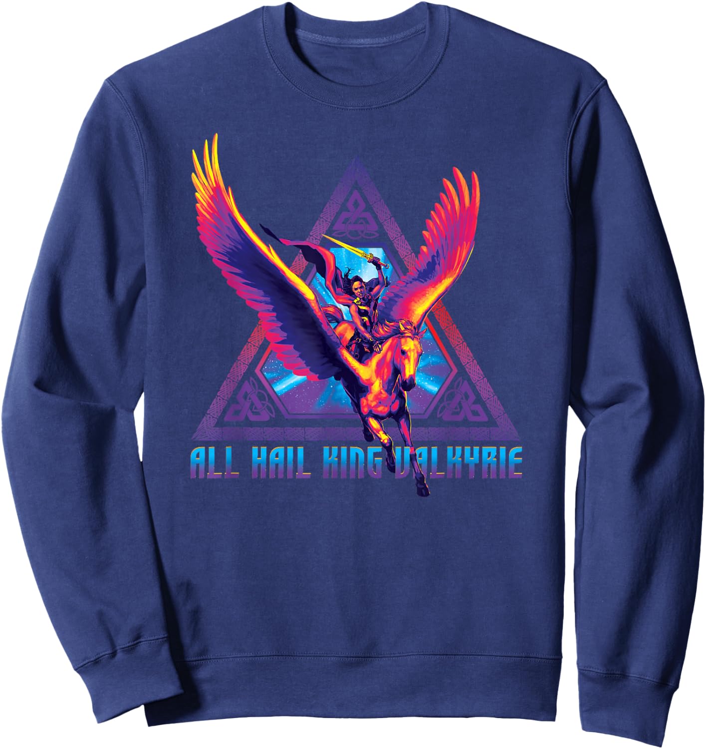 Marvel Thor: Love and Thunder All Hail King Valkyrie Sweatshirt - Sweatshirt | Navy