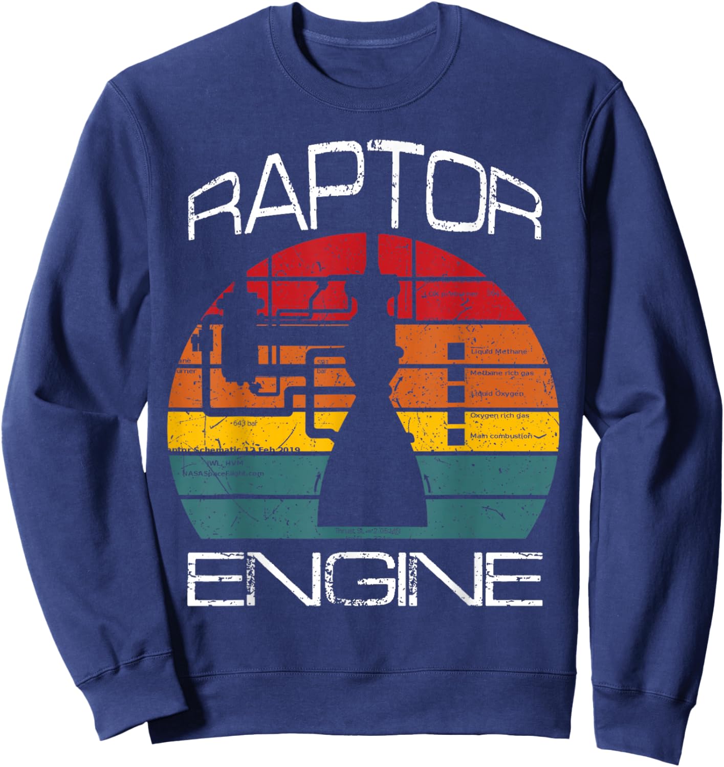 Starship Raptor Engine For Rocket Scientist & Space Explorer Sweatshirt - Sweatshirt | Navy