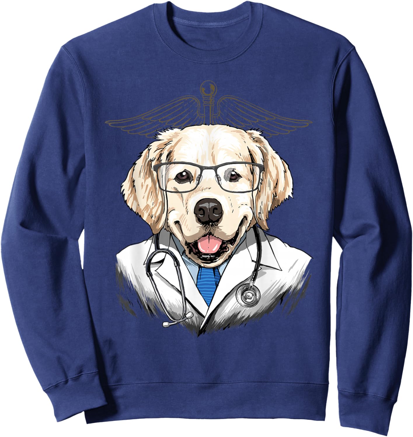Golden Retriever Dogtor Vet Veterinarian Dog Doctor Sweatshirt - Sweatshirt | Navy