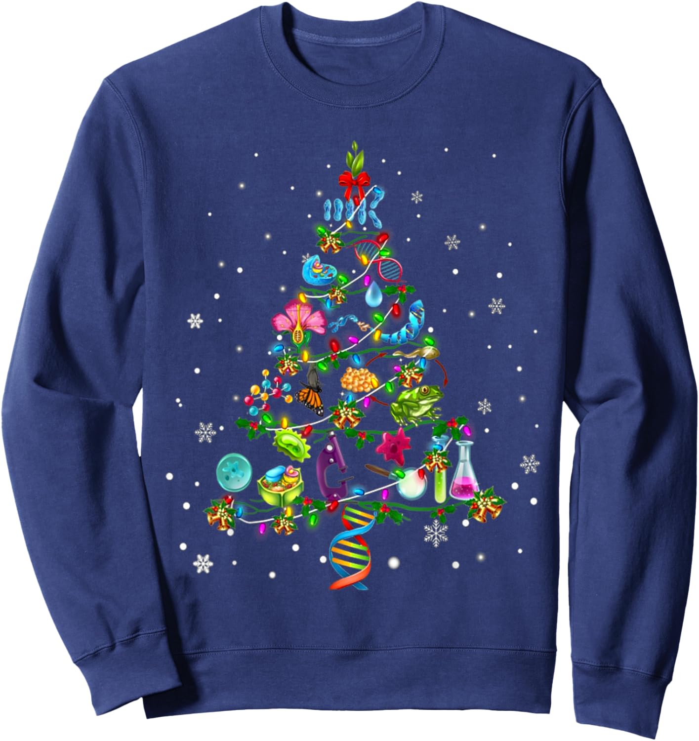 Cute Biology Christmas Tree Gift Decoration Xmas Tree Sweatshirt - Sweatshirt | Navy