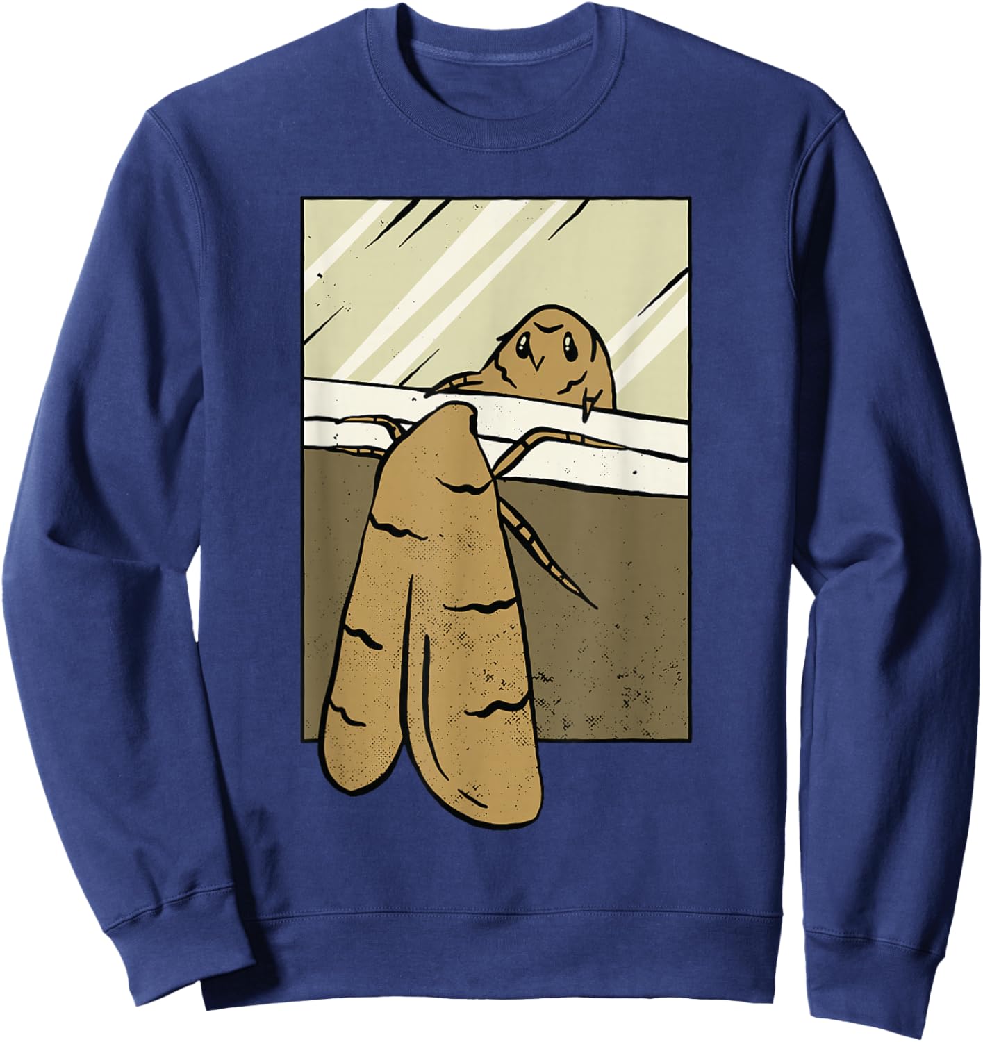 Moth looks at her reflection Moth Insect Entomology Insects Sweatshirt - Sweatshirt | Navy