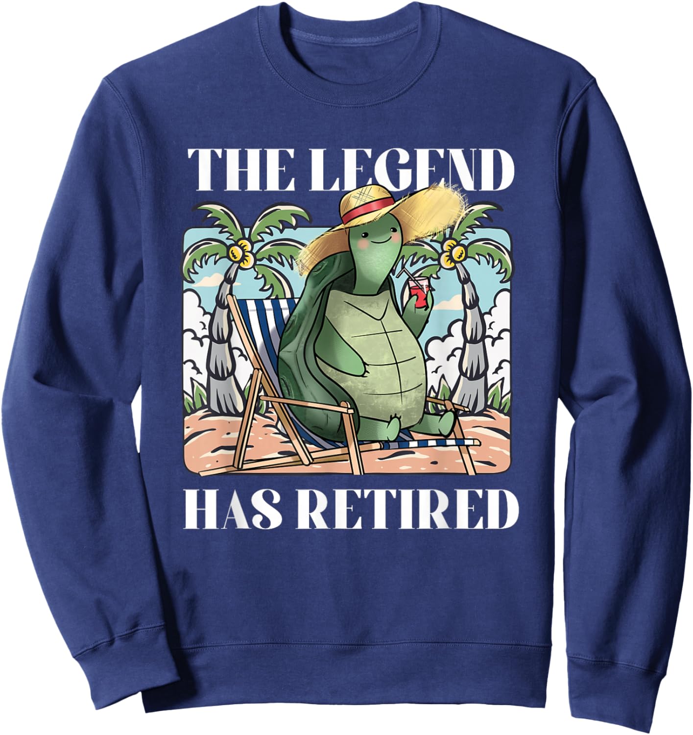 The Legend Has Retired | Retirement | Funny Turtle Sweatshirt - Sweatshirt | Navy