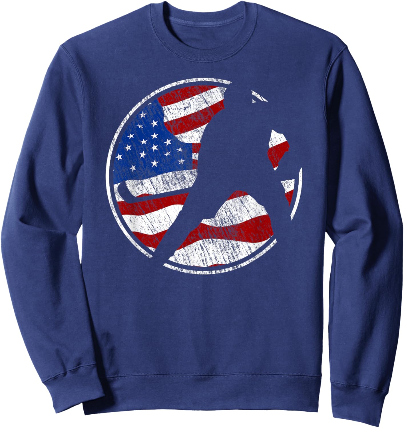 Roller Hockey American Flag - Vintage Roller Hockey Kids Men Sweatshirt - Sweatshirt | Navy